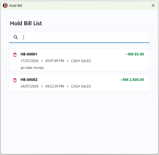 hold-bill-list