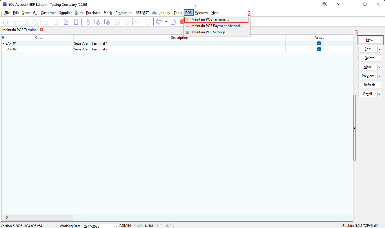 Open Maintain POS Terminal
