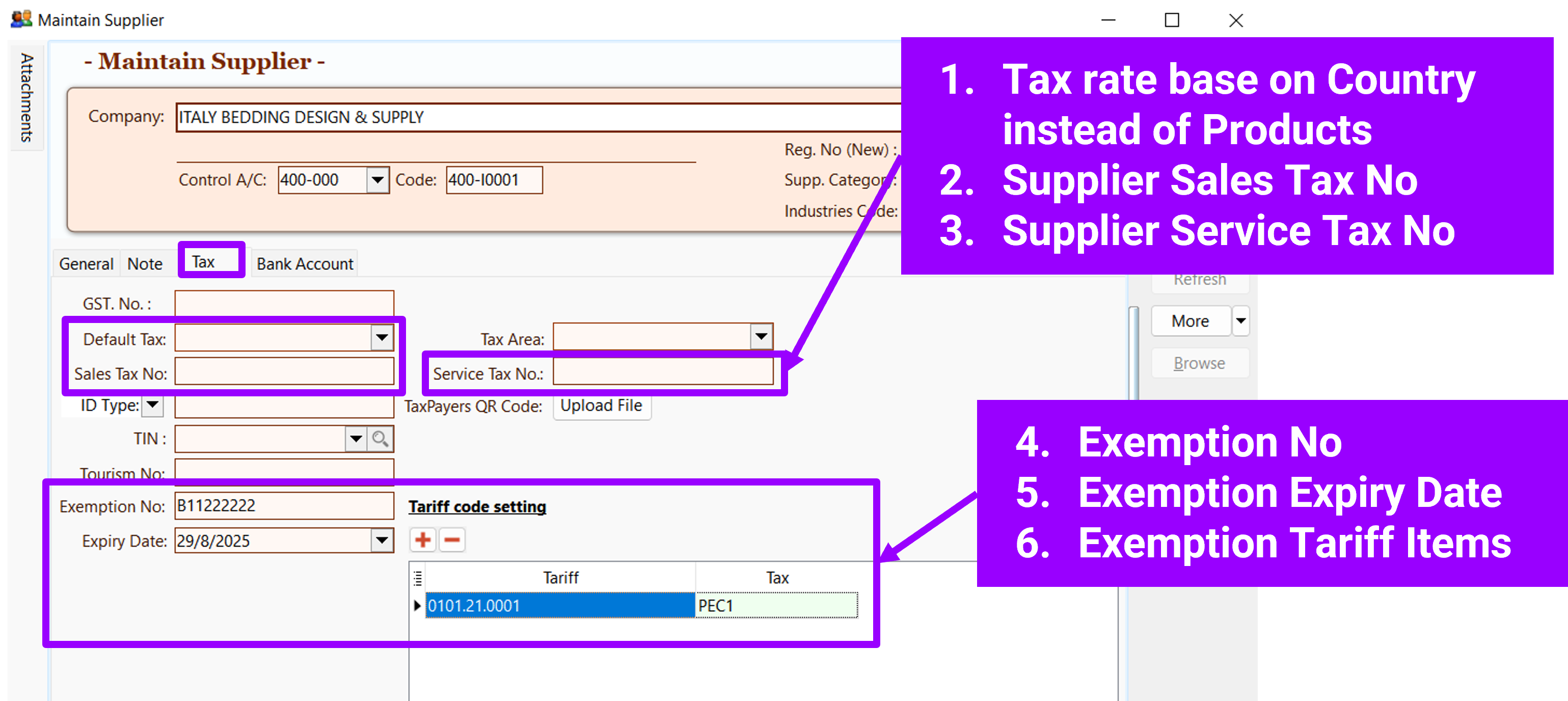 des-sst-quick-setup-for-tariff-code-4